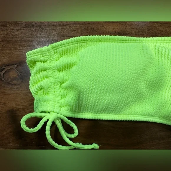 NWT Citron Yellow One Shoulder Bikini Top - Picture 6 of 12